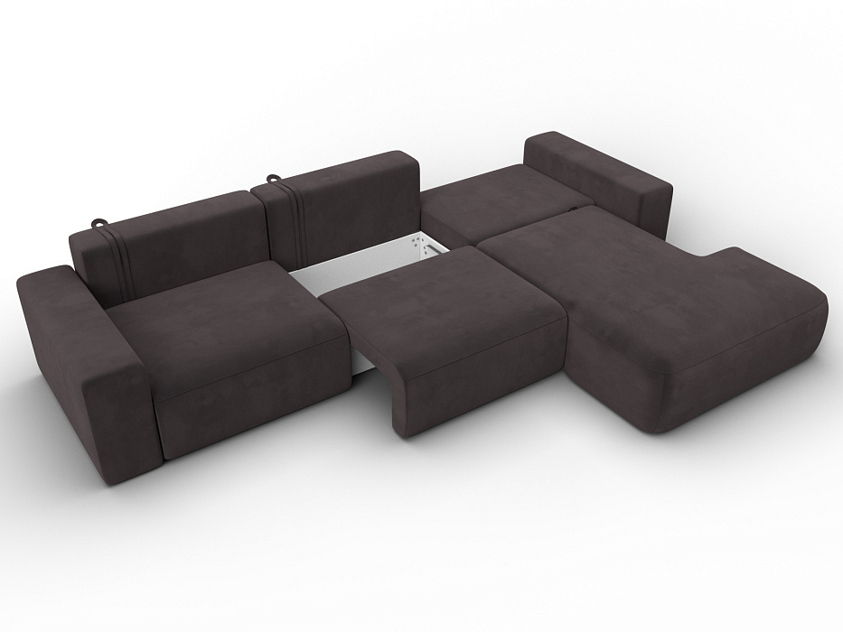 Диван угловой Лига-036 НПБ Классик Лонг правый угол (seven 727 коричневый)