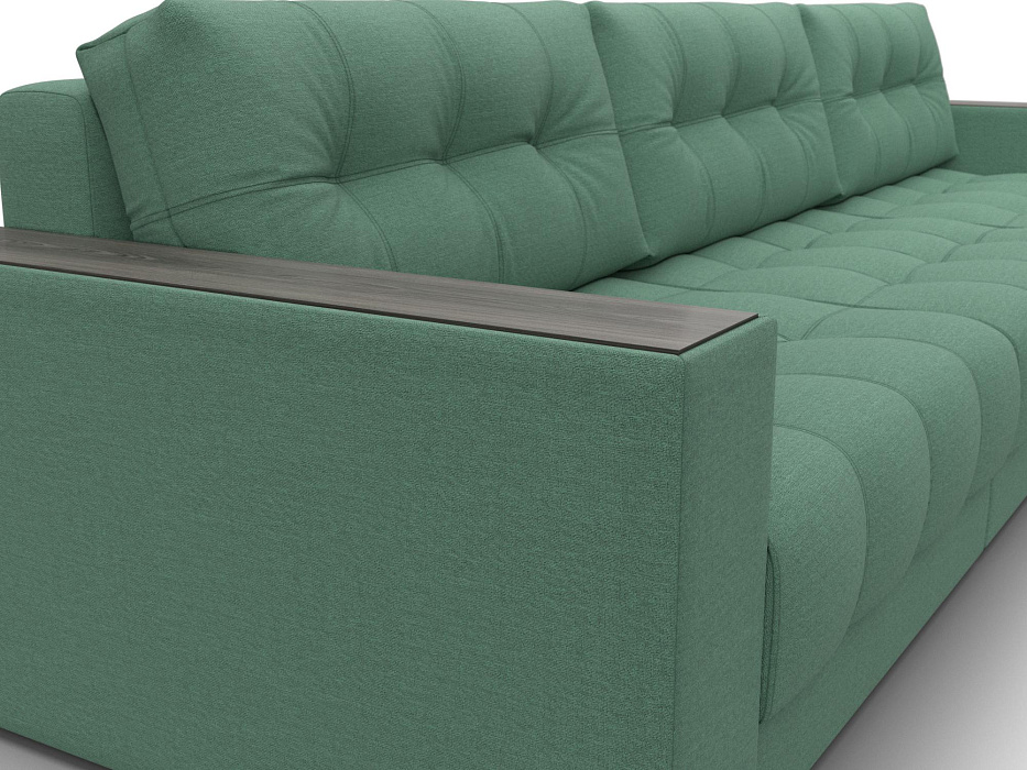 Диван прямой с декором Лига-049 НПБ Лонг (амур 11 зеленый)