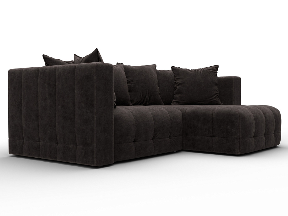 Диван угловой Лига-052 НПБ угол универсальный (brut 17 коричневый)