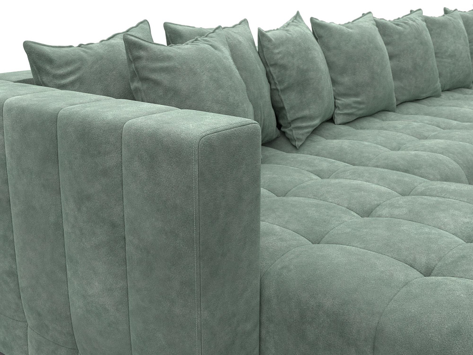 Диван П-образный Лига-052 НПБ Лонг (brut 08 зеленый)