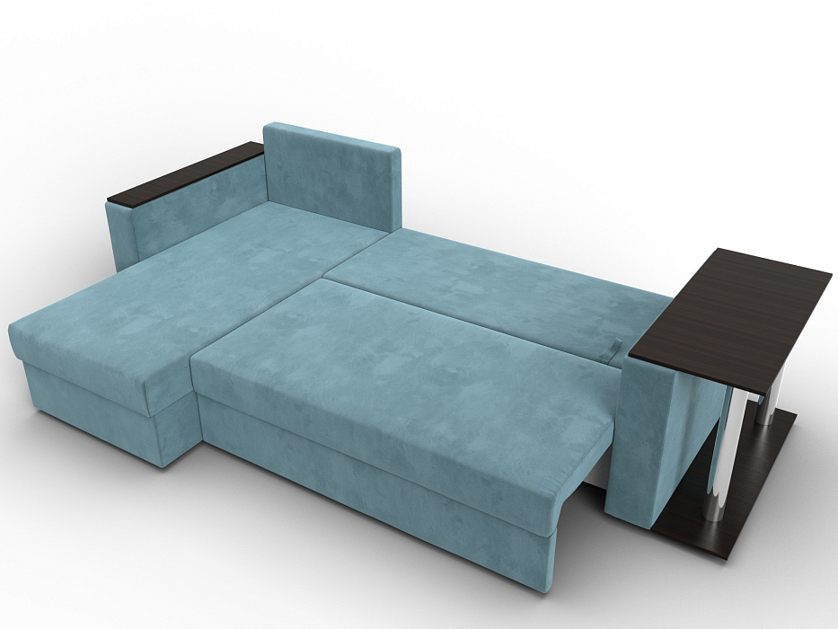 Диван угловой Атланта со столом левый угол (seven 113 бирюзовый)