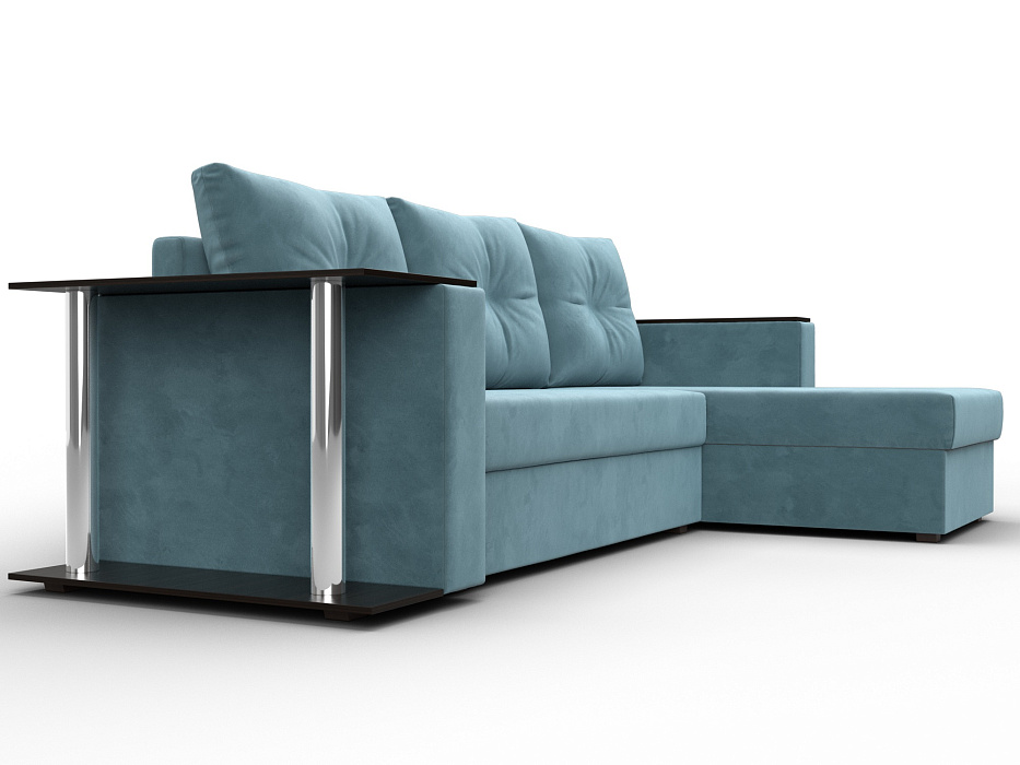 Диван угловой Атланта со столом правый угол (seven 113 бирюзовый)