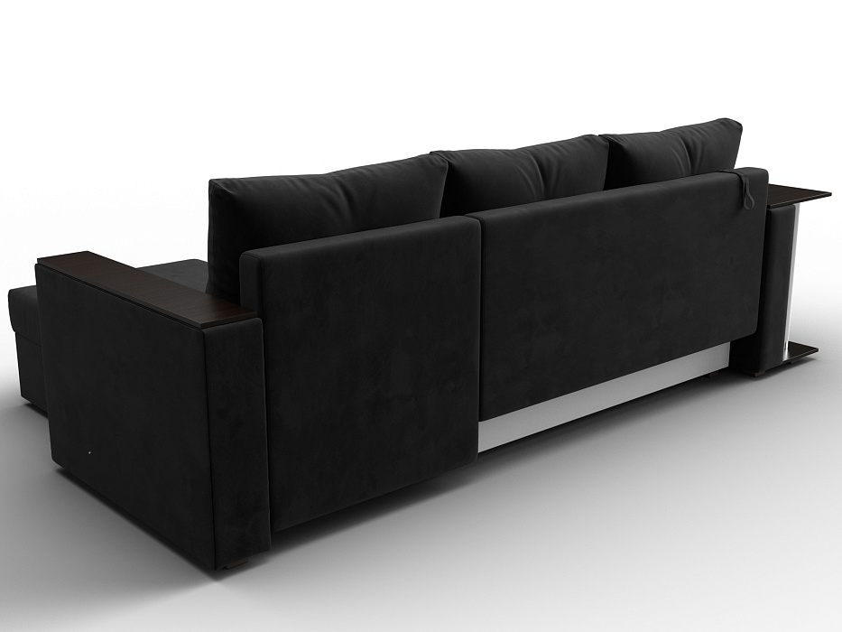 Диван угловой Атланта со столом правый угол (seven 35 черный)