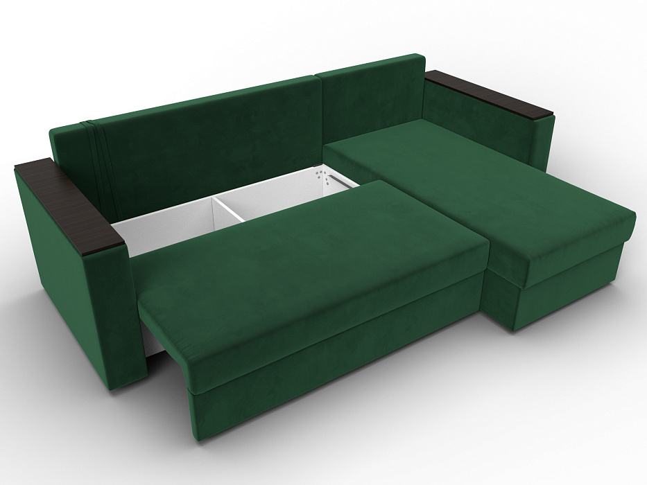 Диван угловой Атланта без стола универсальный угол (seven 626 зеленый)