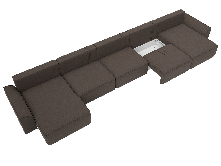 Диван П-образный Лига-048 НПБ МегаЛонг (амур 05 коричневый)