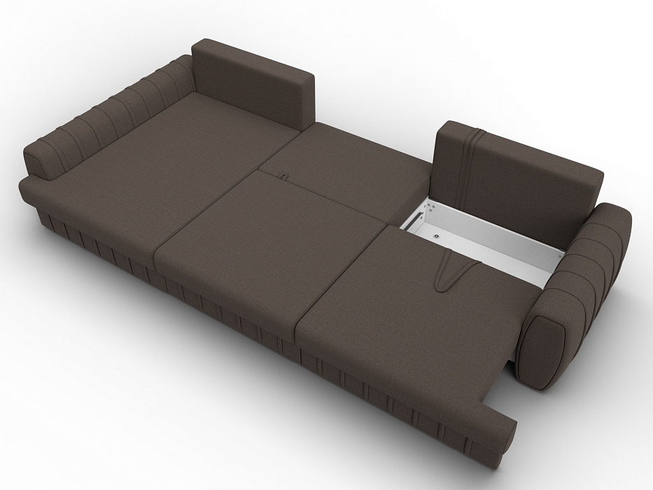 Диван угловой Лига-057 НПБ Лонг угол левый (амур 05 коричневый)