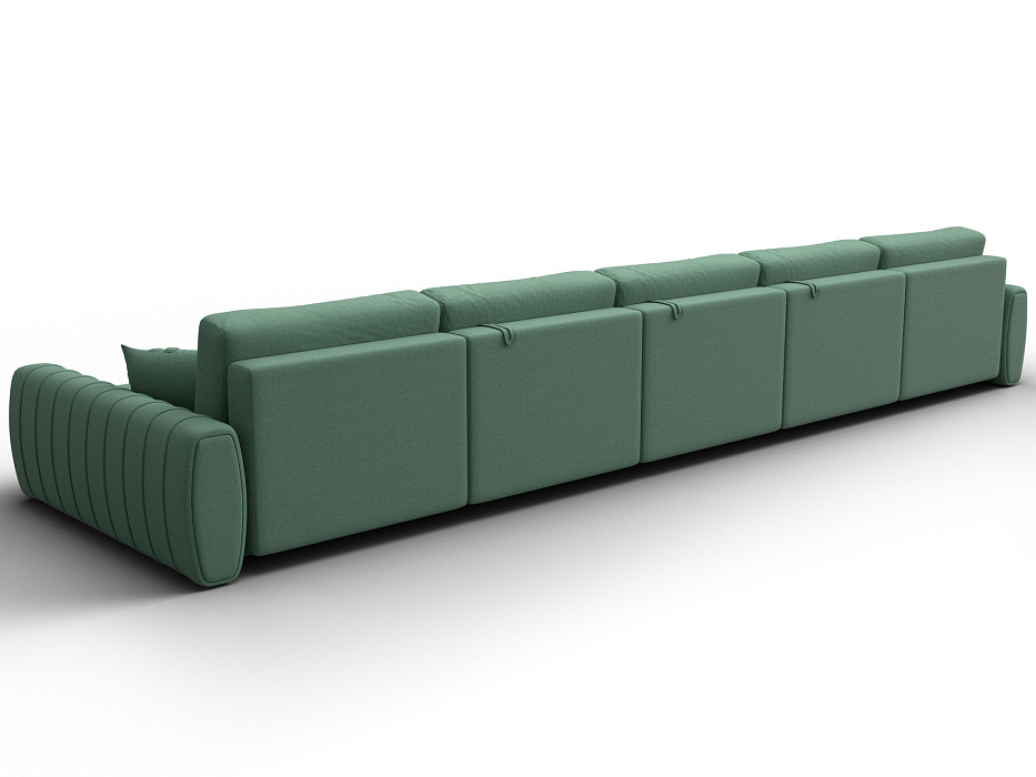 Диван П-образный Лига-057 НПБ МегаЛонг (амур 11 зеленый)