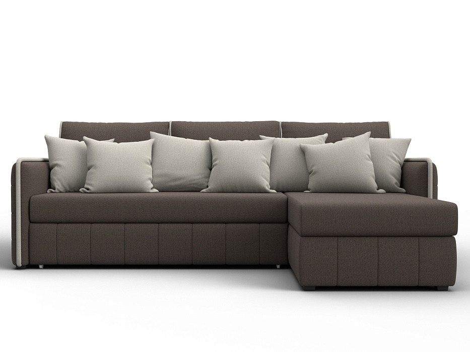 Диван угловой Лига-078 угол универсальный (амур 05 коричневый/амур 02 бежевый)