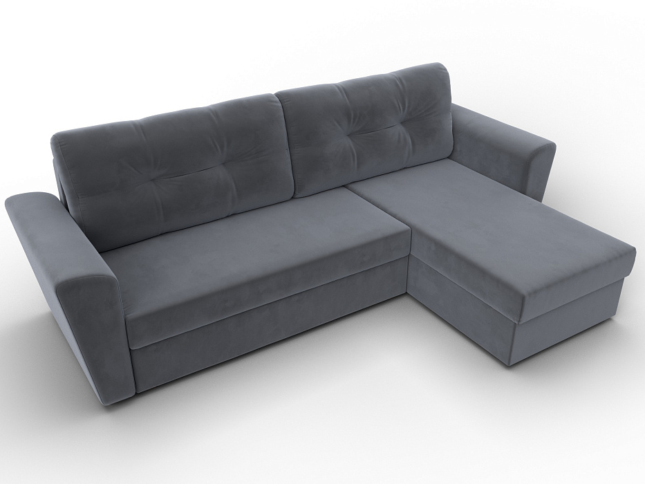 Диван угловой Амстердам Лайт правый угол (seven 17 серый)