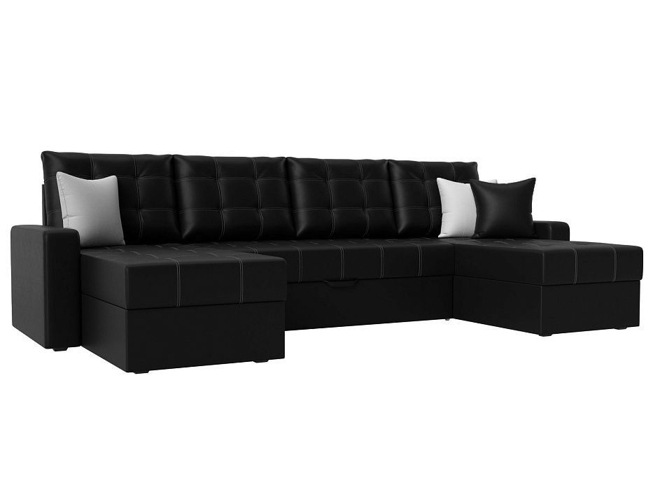 П-образный диван Ливерпуль (черный\белый цвет)