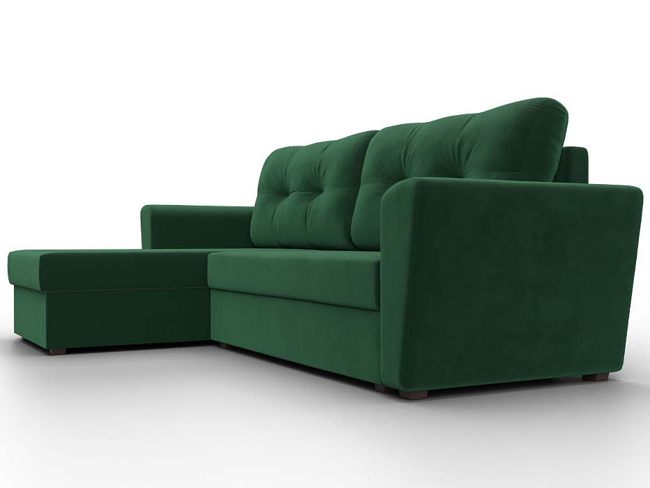 Диван угловой Амстердам Лайт левый угол (seven 626 зеленый)