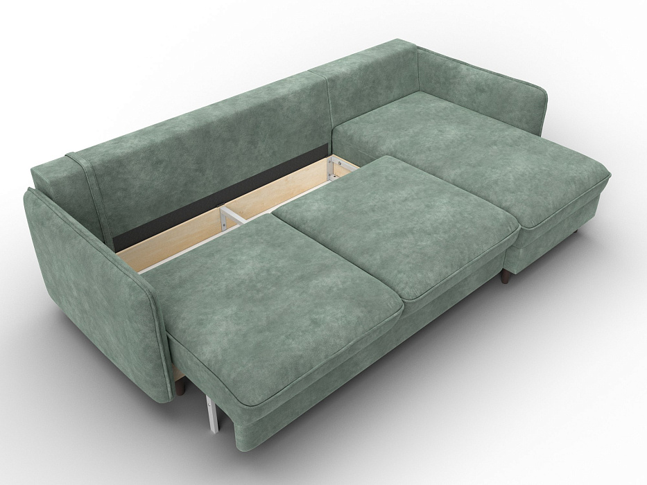 Диван угловой Лига-064 НПБ угол универсальный (brut 08 зеленый)