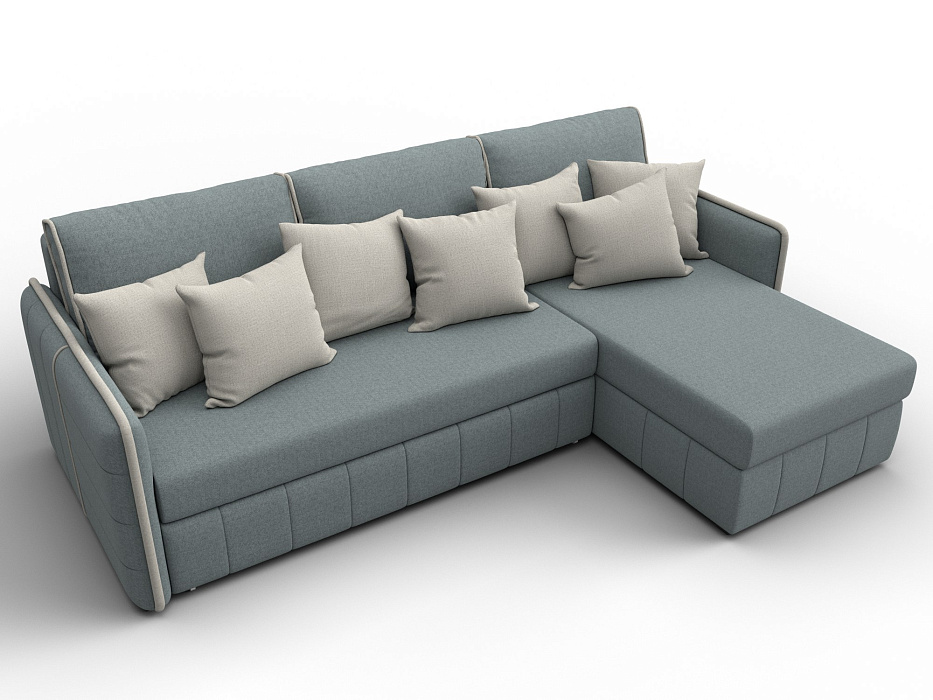 Диван угловой Лига-078 угол универсальный (амур 07 серый/амур 02 бежевый)