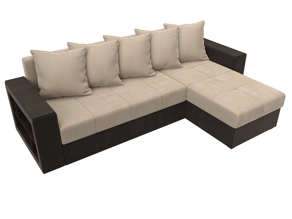 Диван угловой Дубай Лайт угол универсальный (бежевый;коричневый)