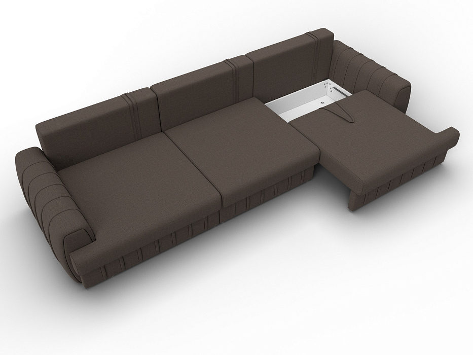 Диван прямой Лига-057 НПБ Лонг (амур 05 коричневый)