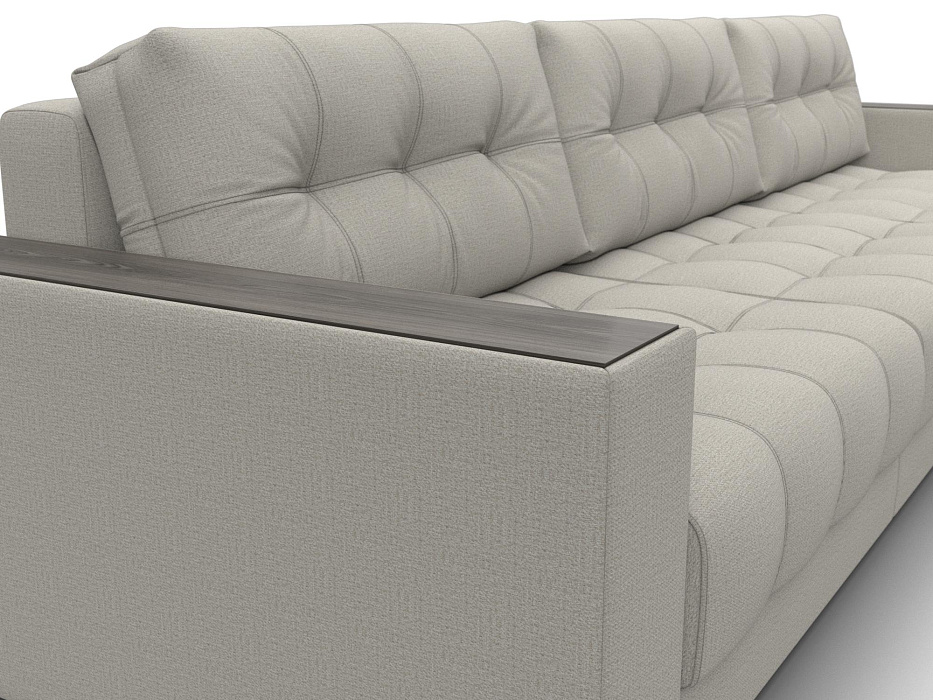 Диван угловой с декором Лига-049 НПБ Лонг (амур 02 бежевый)