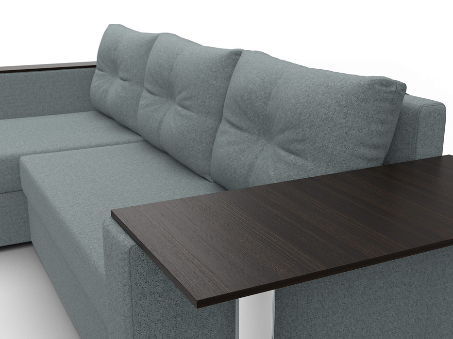 Диван угловой Атланта со столом левый угол (амур 07 серый)