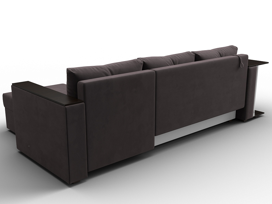 Диван угловой Атланта со столом правый угол (seven 727 коричневый)