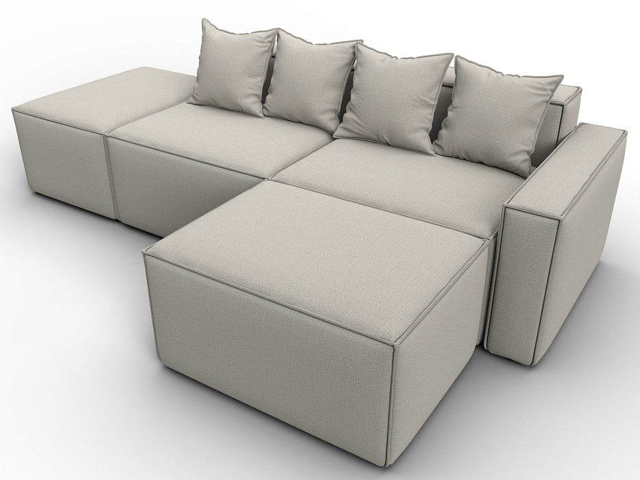 Диван угловой модульный Лига-063 угол правый (амур 02 бежевый)