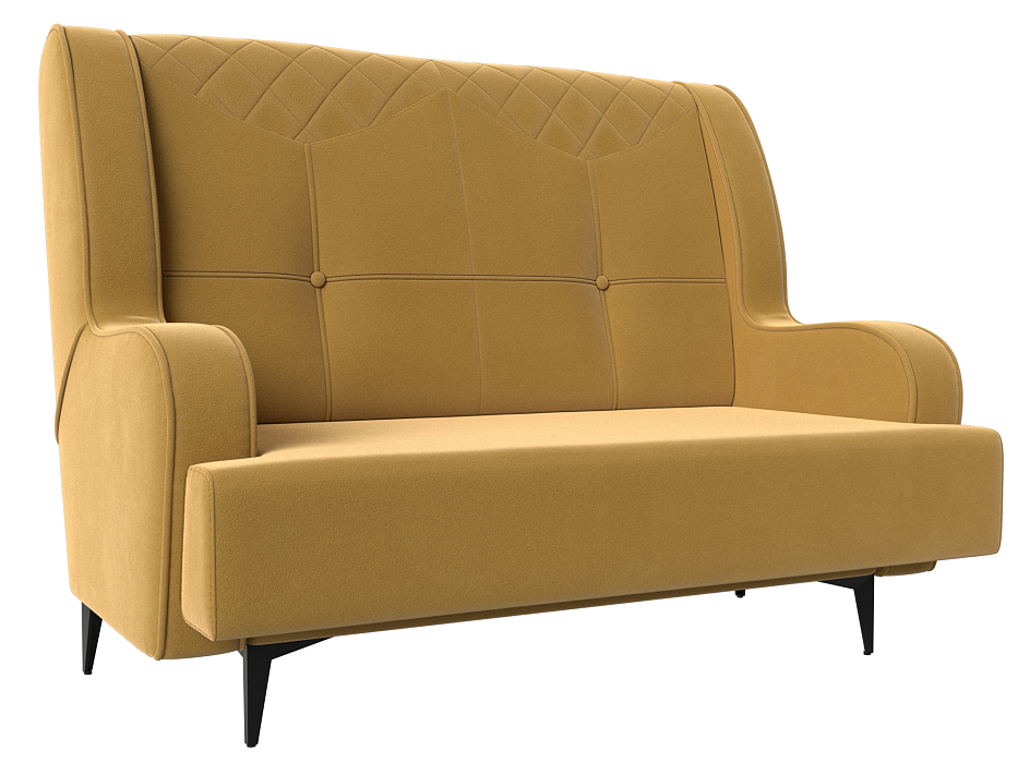 Прямой диван Неаполь 2-х местный (желтый цвет)