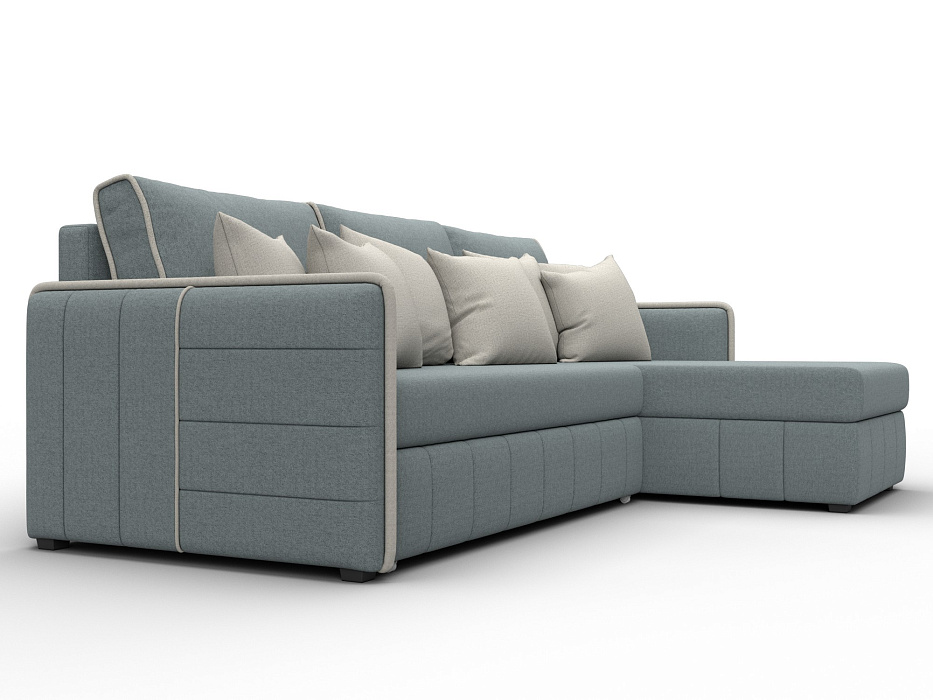 Диван угловой Лига-078 угол универсальный (амур 07 серый/амур 02 бежевый)