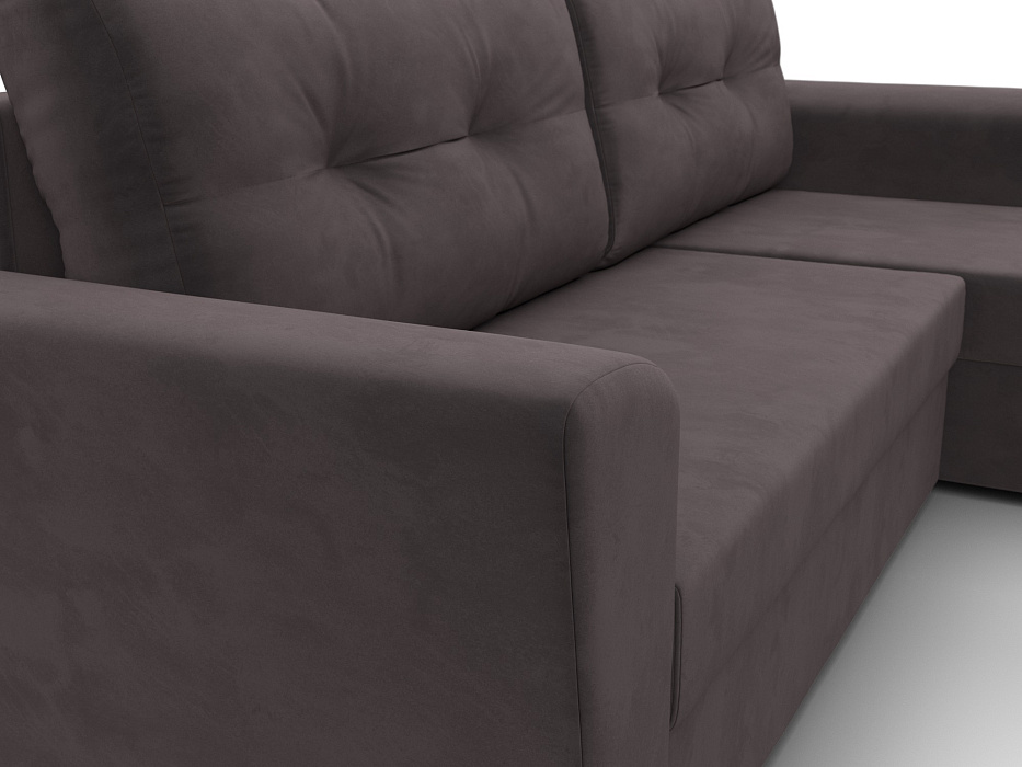 Диван угловой Амстердам Лайт правый угол (seven 727 коричневый)