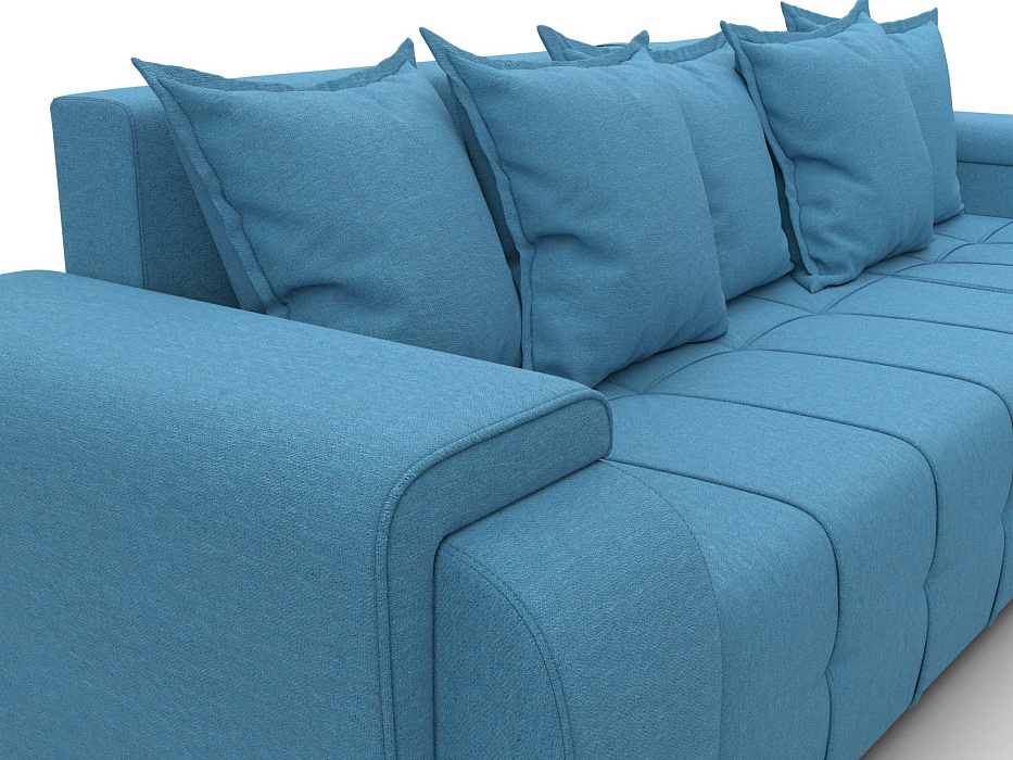 Диван угловой Лига-121 правый угол (амур 10 голубой)