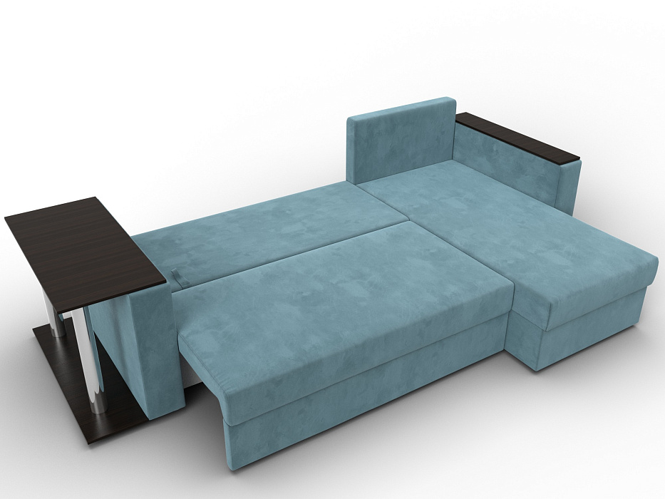 Диван угловой Атланта со столом правый угол (seven 113 бирюзовый)