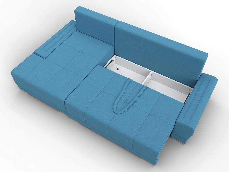 Диван угловой Лига-119 угол левый (амур 10 голубой)