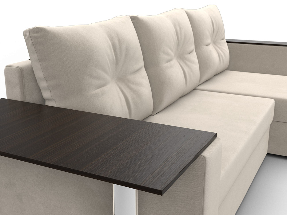 Диван угловой Атланта со столом правый угол (бежевый)