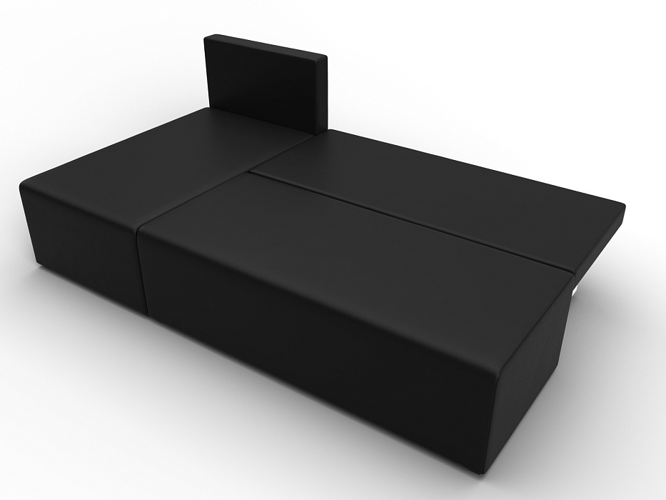 Диван угловой Поло левый угол (черный)