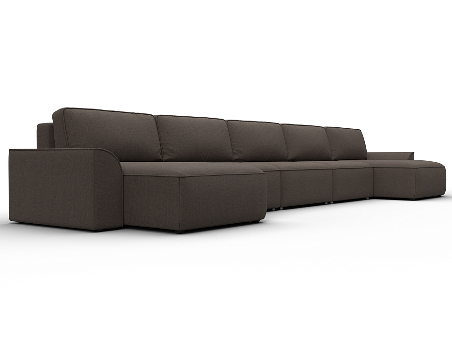 Диван П-образный Лига-048 НПБ МегаЛонг (амур 05 коричневый)