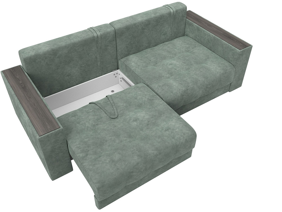 Диван прямой с декором Лига-049 НПБ (brut 08 зеленый) Диван прямой с декором Лига-049 НПБ (brut 08 зеленый)