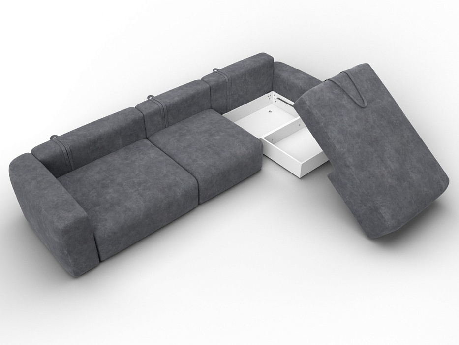 Диван угловой Лига-066 НПБ Лонг угол правый фото в интернет-магазине Лига Диванов