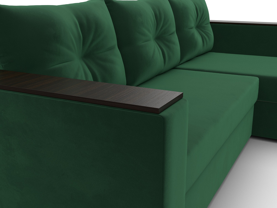Диван угловой Атланта без стола универсальный угол (seven 626 зеленый)