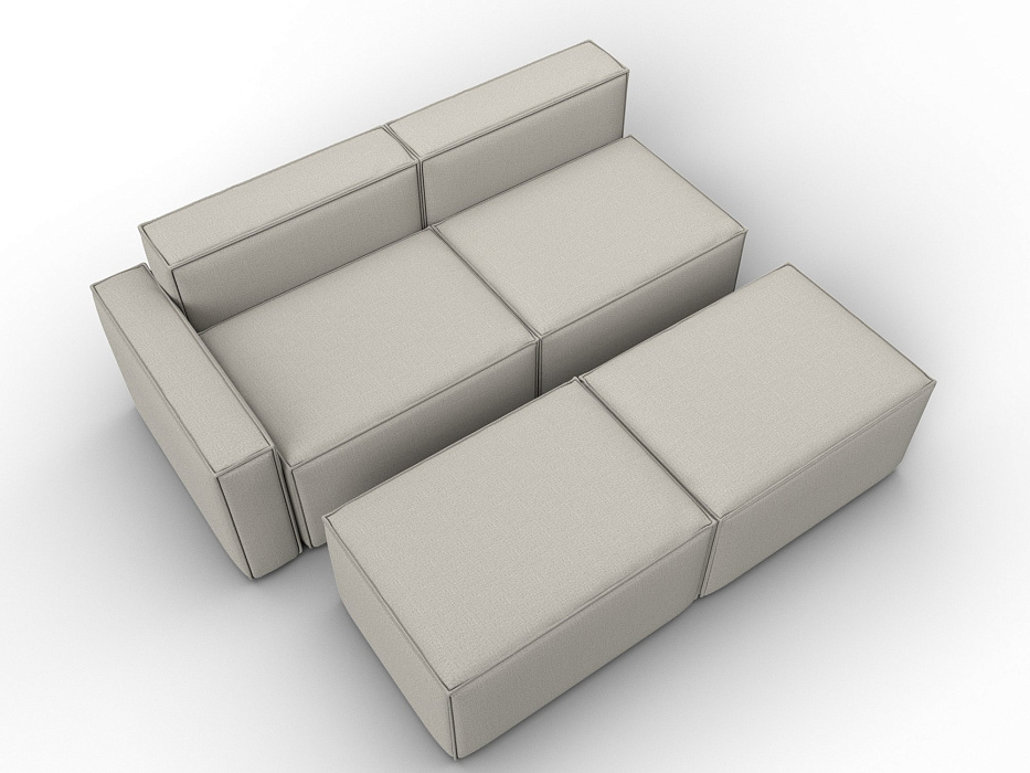 Диван угловой модульный Лига-063 угол левый (амур 02 бежевый)