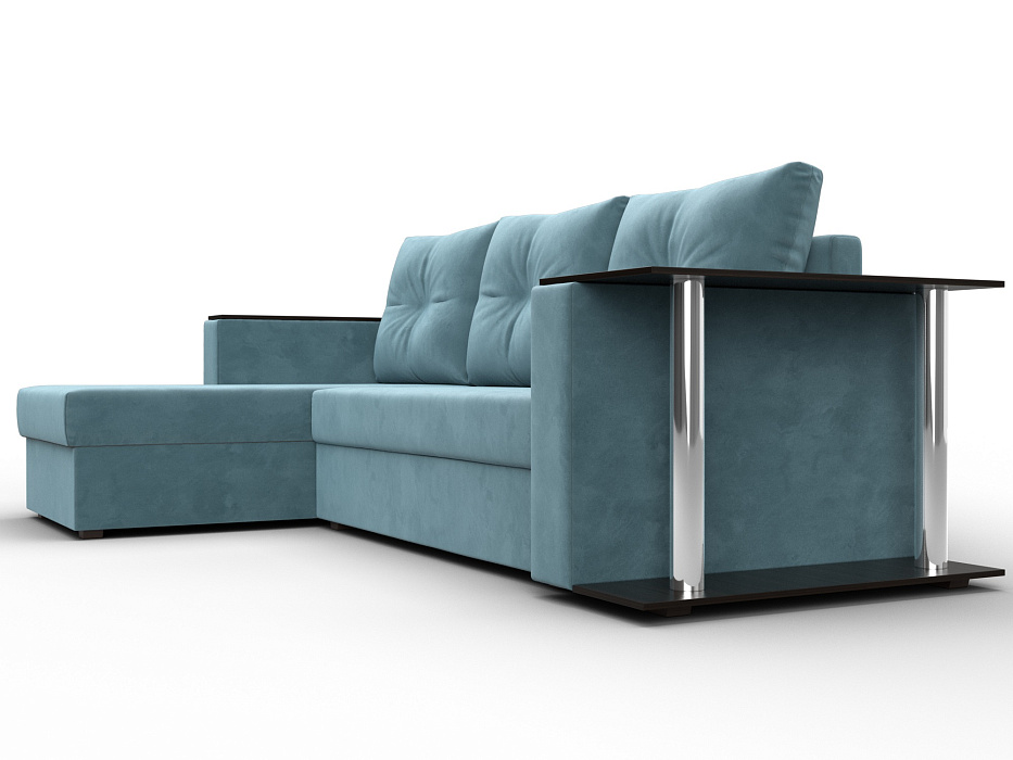 Диван угловой Атланта со столом левый угол (seven 113 бирюзовый)