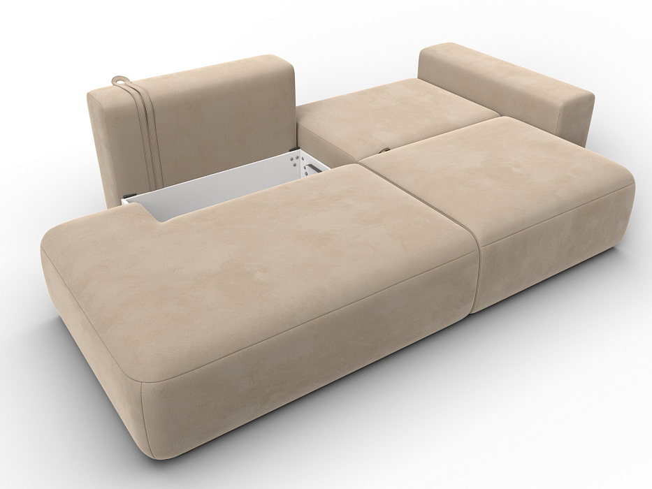 Диван прямой Лига-036 НПБ Модерн подлокотник справа (seven 729 бежевый)