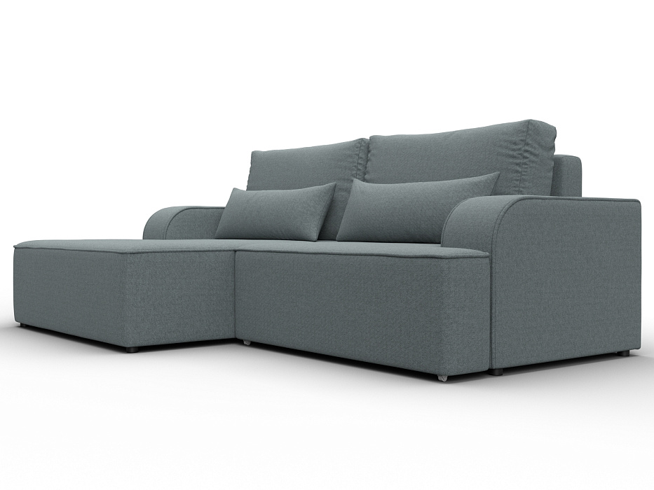 Диван угловой Лига-120 угол левый (амур 07 серый)