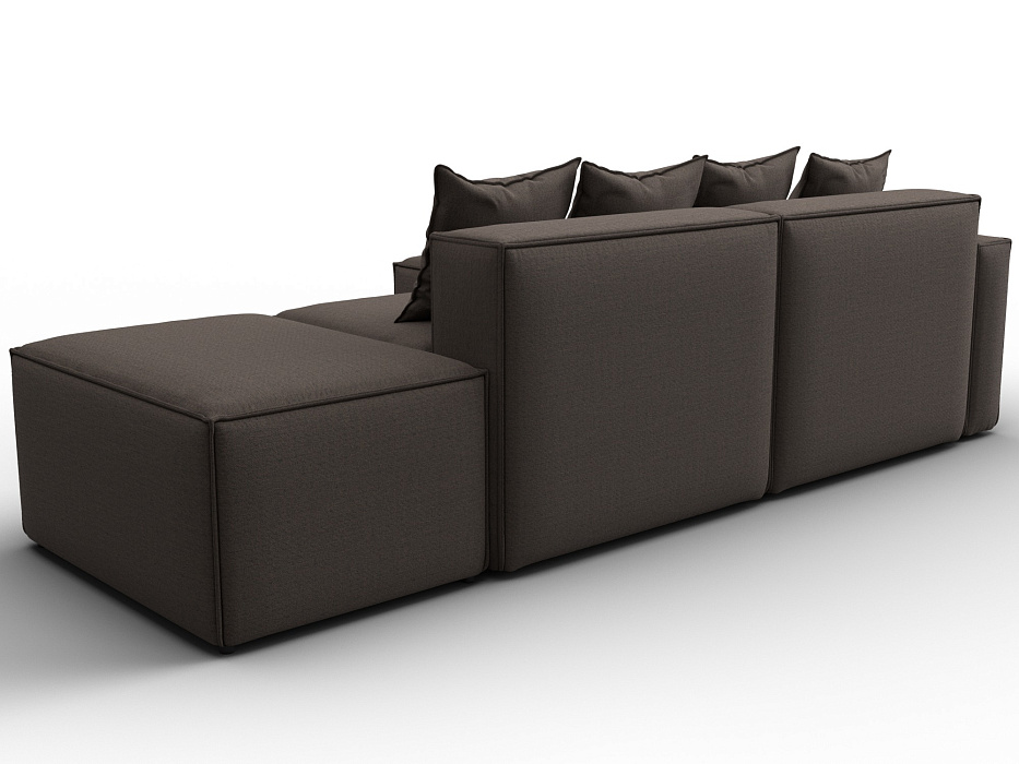 Диван угловой модульный Лига-063 угол левый (амур 05 коричневый)