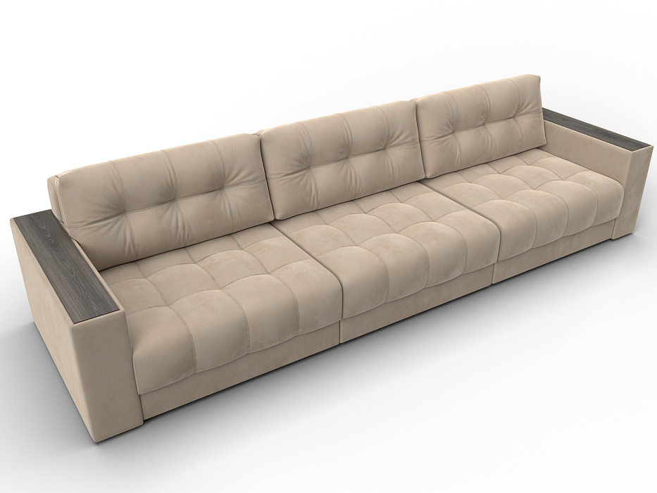 Диван прямой с декором Лига-049 НПБ Лонг (seven 729 бежевый)