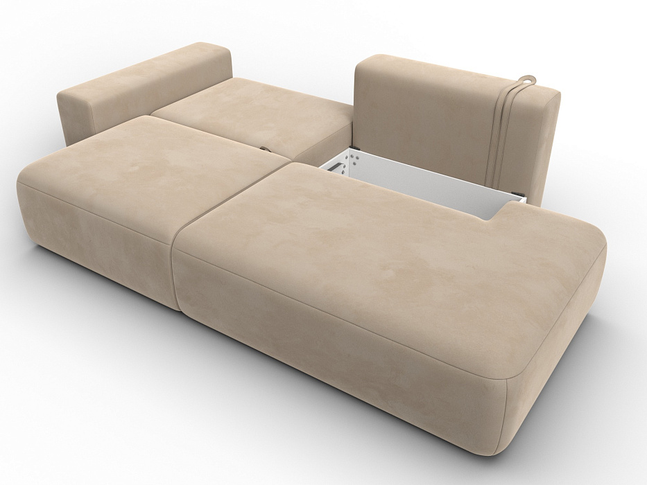 Диван прямой Лига-036 НПБ Модерн подлокотник слева (бежевый)