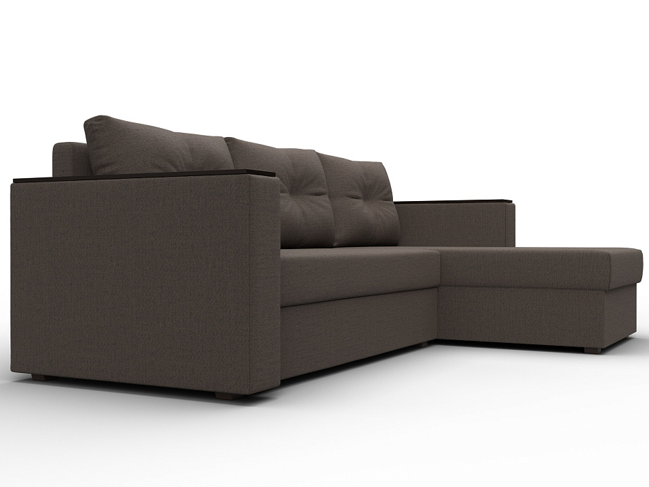 Диван угловой Атланта без стола универсальный угол (амур 05 коричневый)