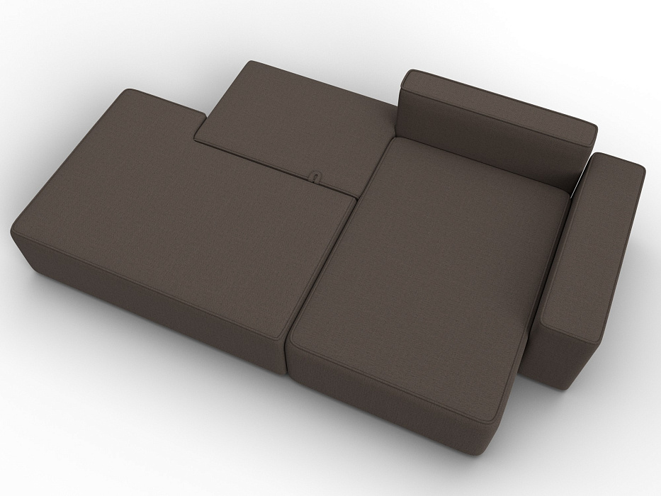 Диван угловой Лига-079 угол правый (амур 05 коричневый)