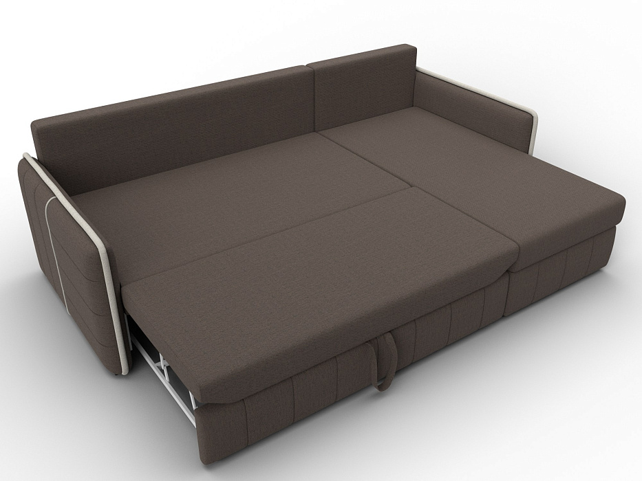 Диван угловой Лига-078 угол универсальный (амур 05 коричневый/амур 02 бежевый)