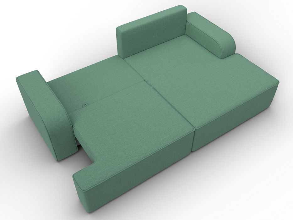 Диван угловой Лига-120 угол правый (амур 11 зеленый)