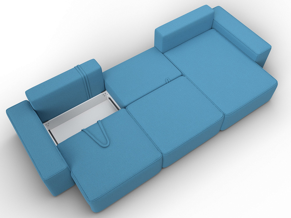 Диван угловой Лига-074 угол универсальный (амур 10 голубой)
