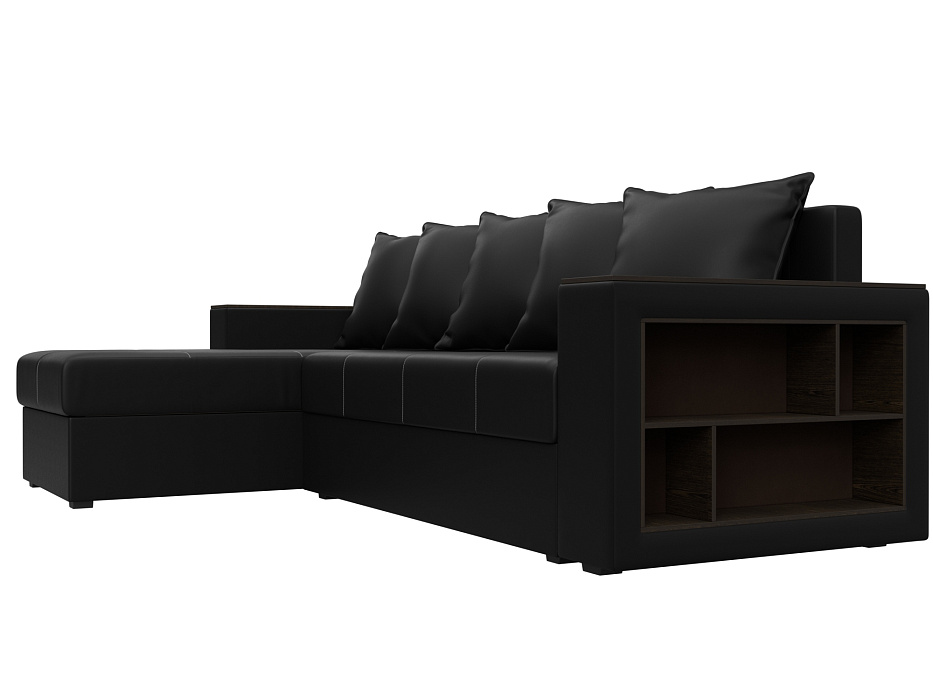 Диван угловой Дубай Лайт левый угол (черный)