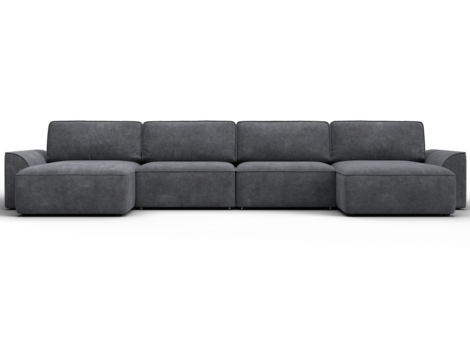 Диван П-образный Лига-048 НПБ лонг (brut 16 темно-серый)