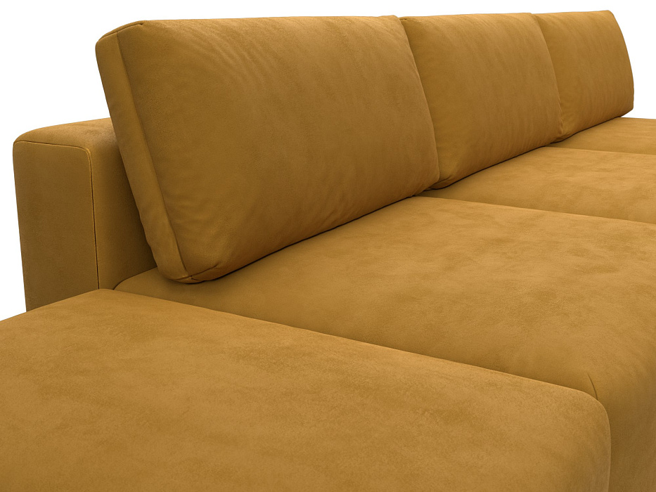 Диван угловой модульный с пуфом Лига-060 НПБ Лонг угол универсальный (brut 10 желтый)